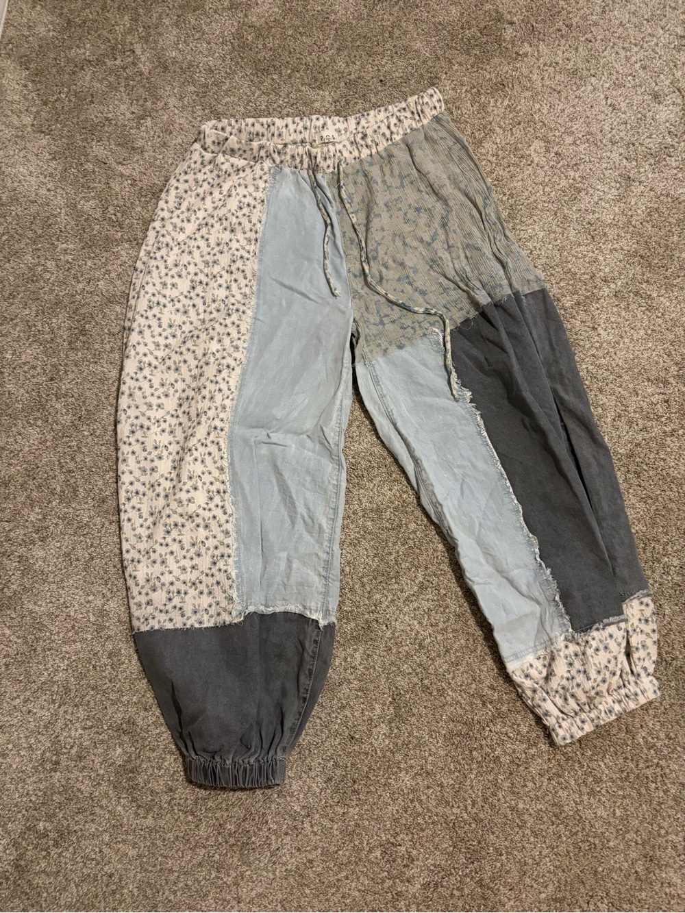POL Denim & Floral Joggers